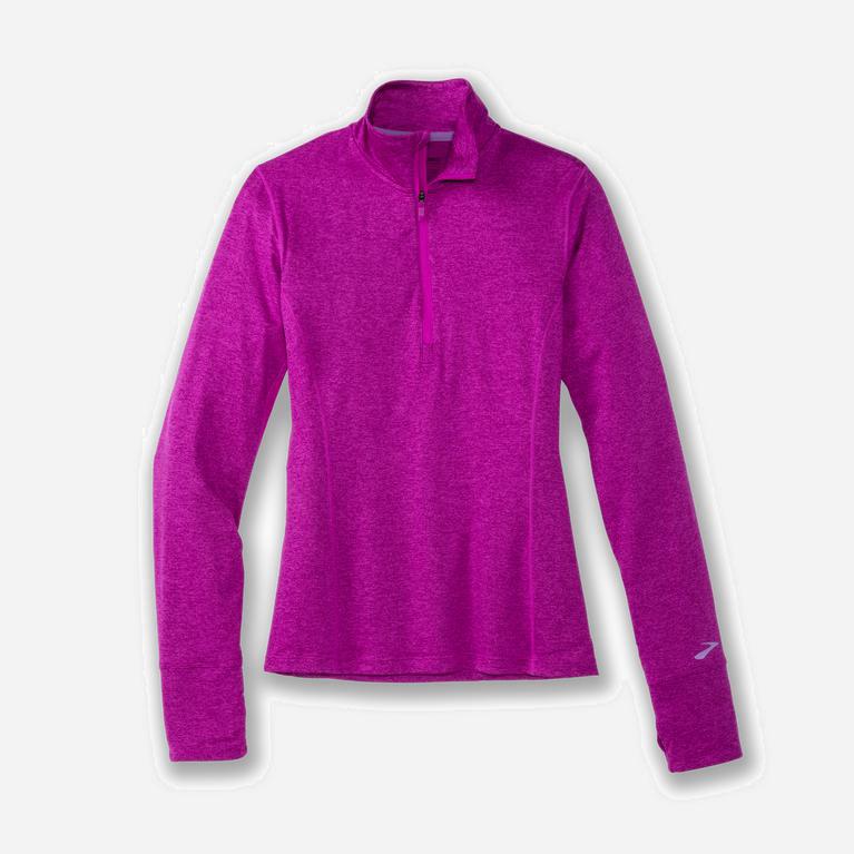 Brooks Dash 1/2 Zip Løpejakker Dame Tilbud - Magenta - Norge (QMV658192)